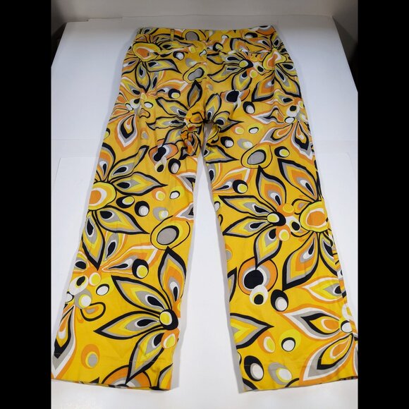 Loudmouth Golf Pants Mens 36 X 30 Shagadelic Psychedelic Yellow Colorful Floral - Picture 10 of 14